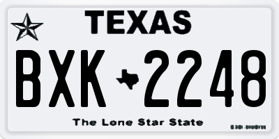 TX license plate BXK2248