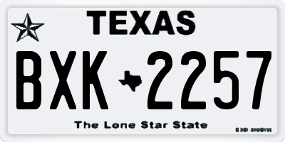 TX license plate BXK2257