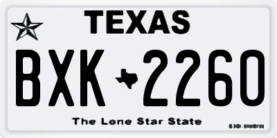 TX license plate BXK2260