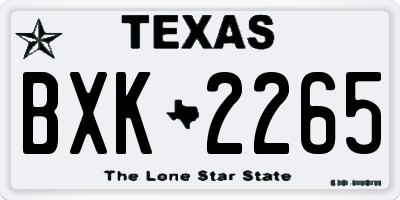 TX license plate BXK2265