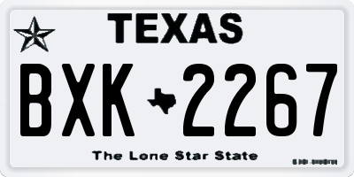 TX license plate BXK2267
