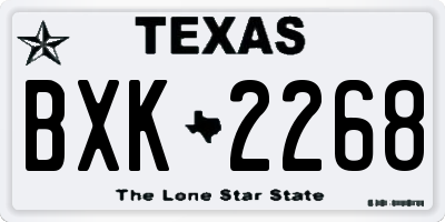 TX license plate BXK2268