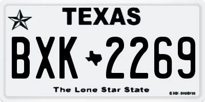 TX license plate BXK2269