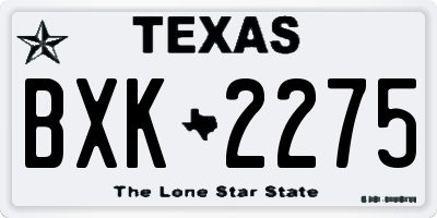 TX license plate BXK2275