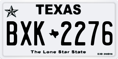 TX license plate BXK2276