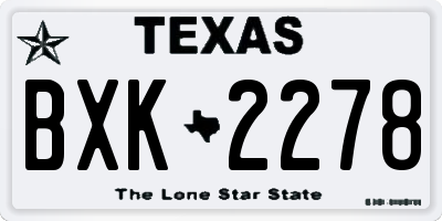 TX license plate BXK2278