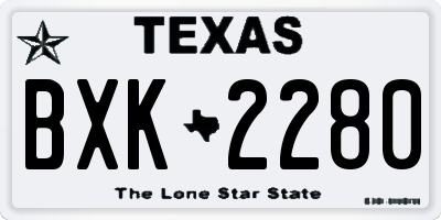 TX license plate BXK2280