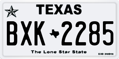 TX license plate BXK2285