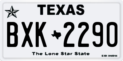 TX license plate BXK2290