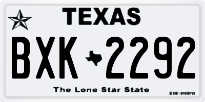 TX license plate BXK2292