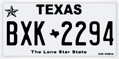 TX license plate BXK2294