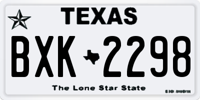 TX license plate BXK2298
