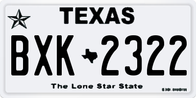 TX license plate BXK2322