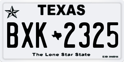 TX license plate BXK2325