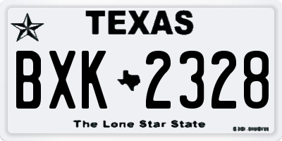 TX license plate BXK2328