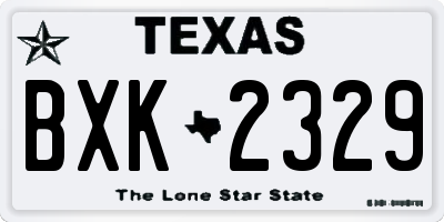 TX license plate BXK2329