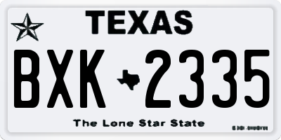 TX license plate BXK2335