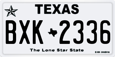 TX license plate BXK2336