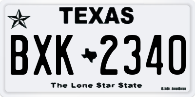 TX license plate BXK2340