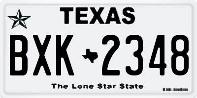 TX license plate BXK2348