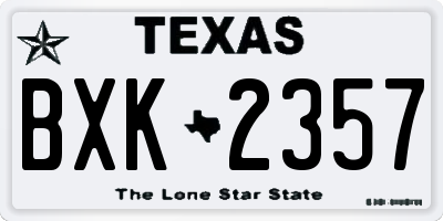 TX license plate BXK2357