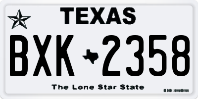TX license plate BXK2358