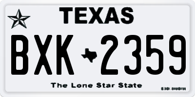 TX license plate BXK2359