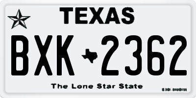 TX license plate BXK2362
