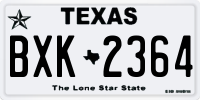 TX license plate BXK2364
