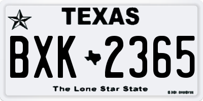 TX license plate BXK2365