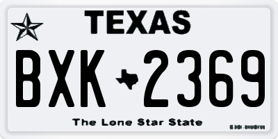 TX license plate BXK2369