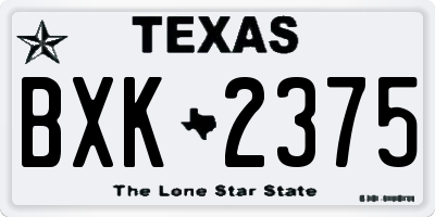 TX license plate BXK2375