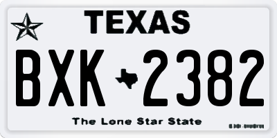 TX license plate BXK2382