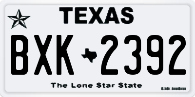 TX license plate BXK2392