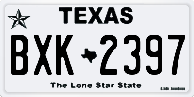 TX license plate BXK2397