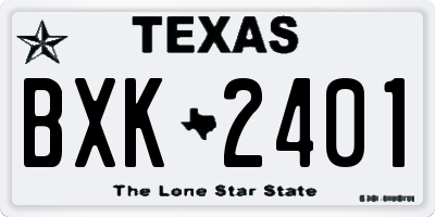 TX license plate BXK2401