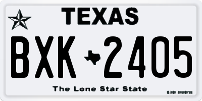 TX license plate BXK2405