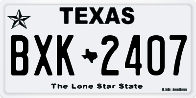 TX license plate BXK2407