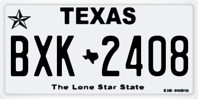 TX license plate BXK2408