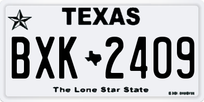 TX license plate BXK2409