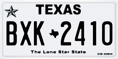 TX license plate BXK2410