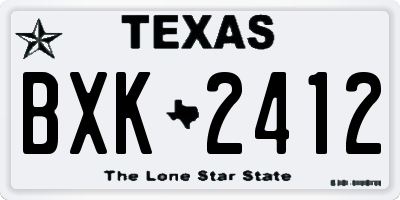 TX license plate BXK2412