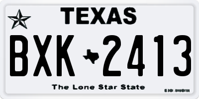 TX license plate BXK2413