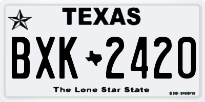 TX license plate BXK2420