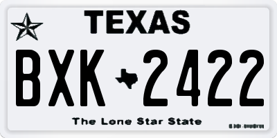 TX license plate BXK2422