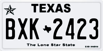 TX license plate BXK2423