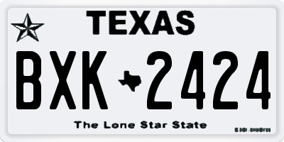 TX license plate BXK2424