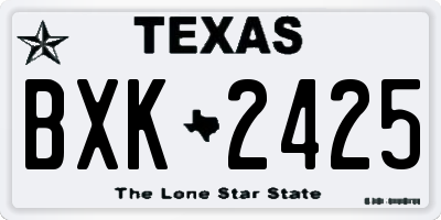 TX license plate BXK2425