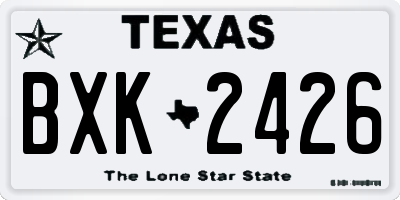 TX license plate BXK2426
