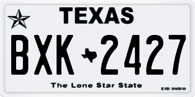 TX license plate BXK2427